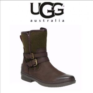 UGG Simmens brown leather boot, 7.5 women’s.